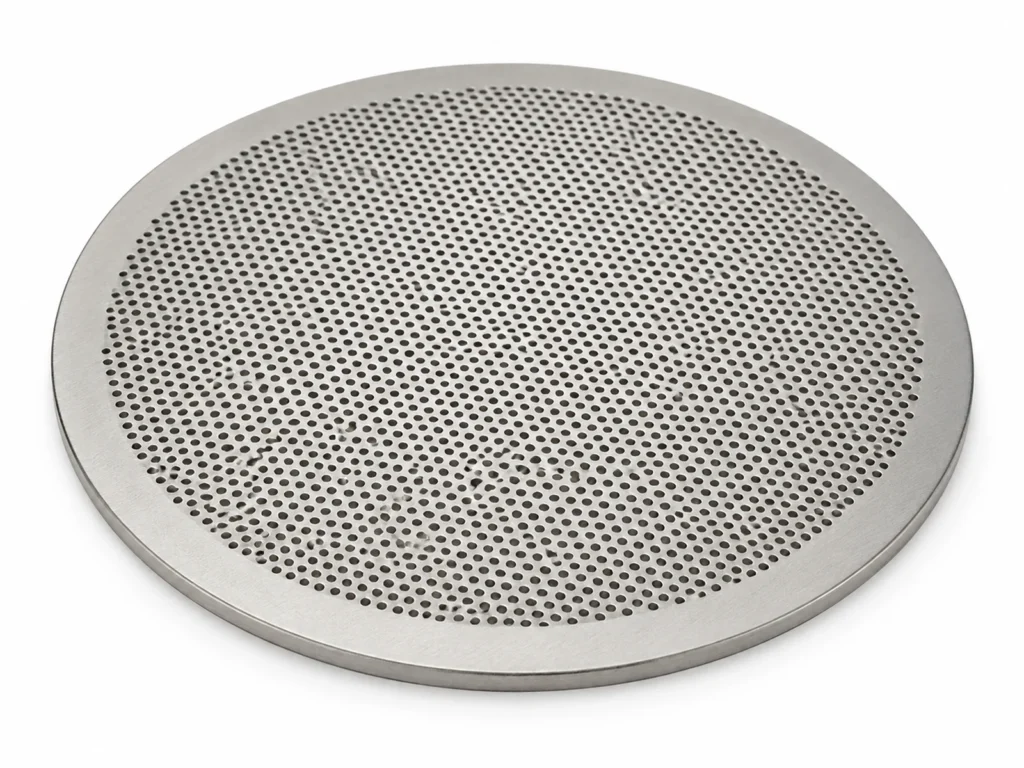 Etched Titanium Porous Plate for Electrolyzers
