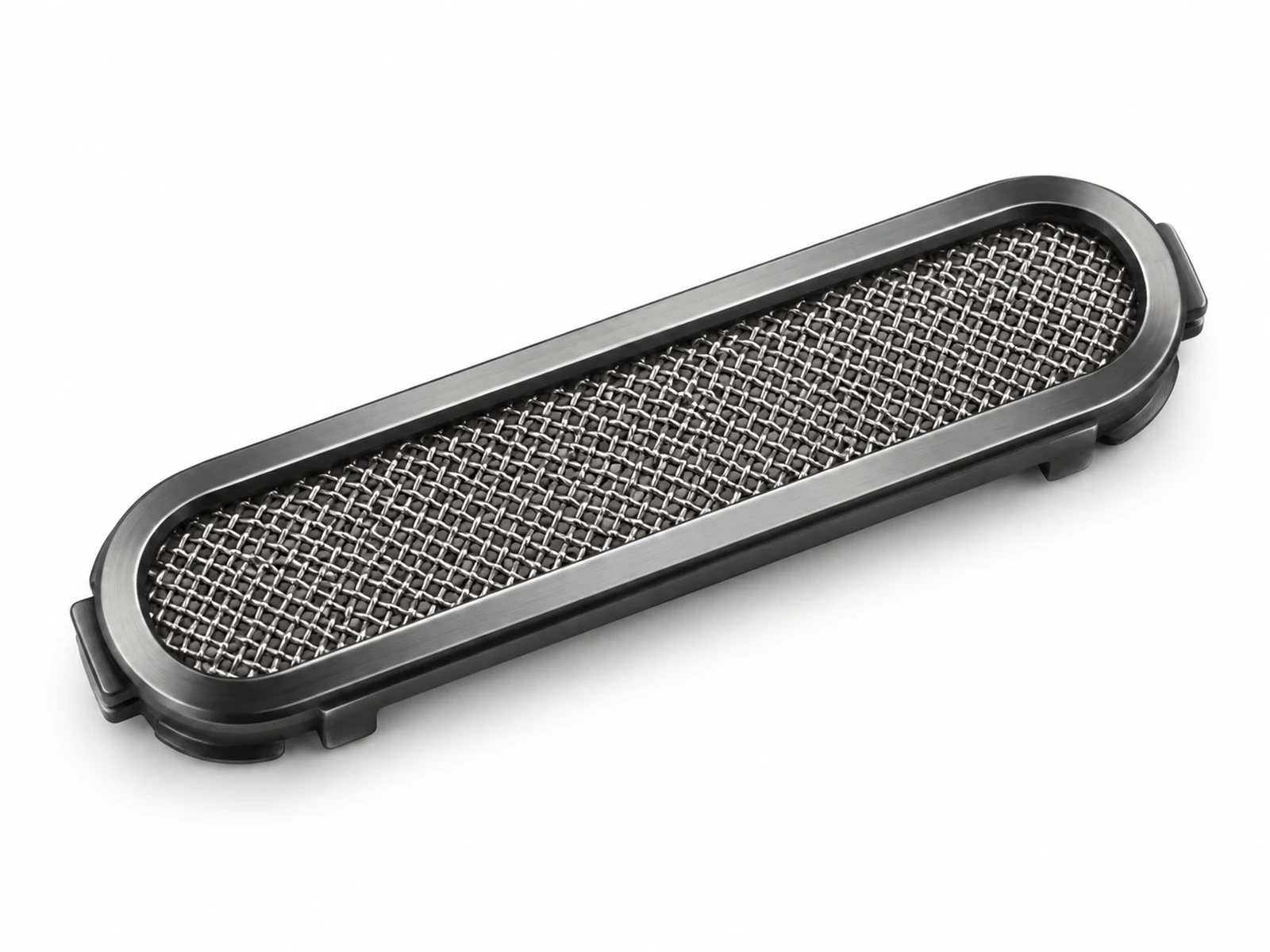 Macro side view of a smartwatch case showing two narrow speaker slots and a tiny round sensor port